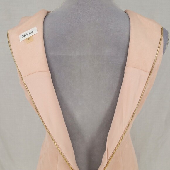 Calvin Klein Dress Womens 4 Pale Pink Faux Suede Microfiber Sleeveless Career - Picture 13 of 14
